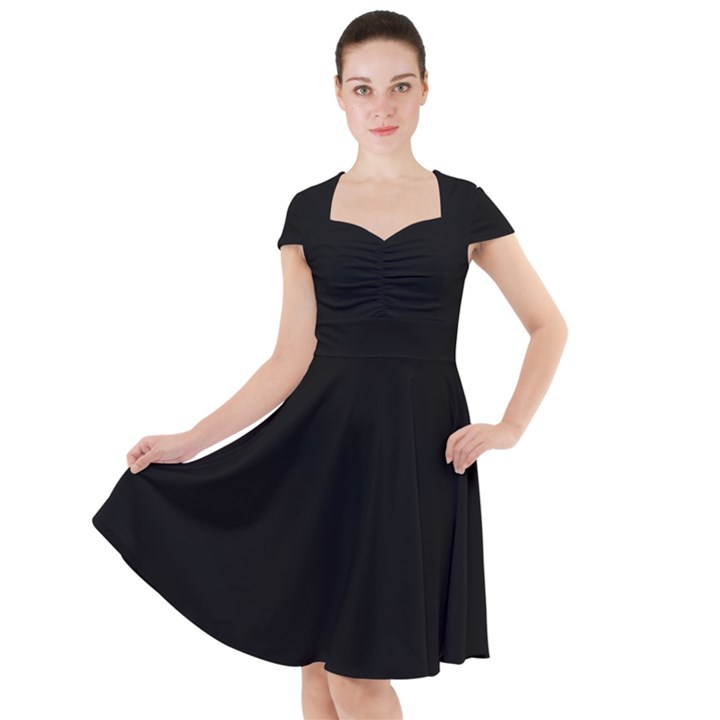 Define Black Cap Sleeve Midi Dress