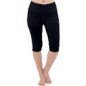 Define Black Lightweight Velour Cropped Yoga Leggings View1