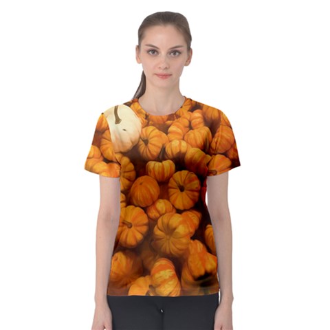 Pumpkins Tiny Gourds Pile Women s Sport Mesh Tee by bloomingvinedesign