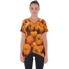 Pumpkins Tiny Gourds Pile Cut Out Side Drop Tee by bloomingvinedesign