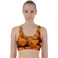 Pumpkins Tiny Gourds Pile Back Weave Sports Bra by bloomingvinedesign