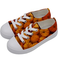 Pumpkins Tiny Gourds Pile Kids  Low Top Canvas Sneakers by bloomingvinedesign