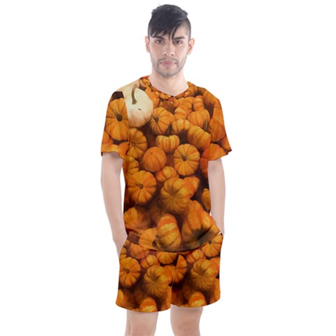 Pumpkins Tiny Gourds Pile Men s Mesh Tee And Shorts Set by bloomingvinedesign