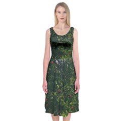 Apple Tree Close Up Midi Sleeveless Dress by bloomingvinedesign