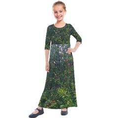 Apple Tree Close Up Kids  Quarter Sleeve Maxi Dress by bloomingvinedesign