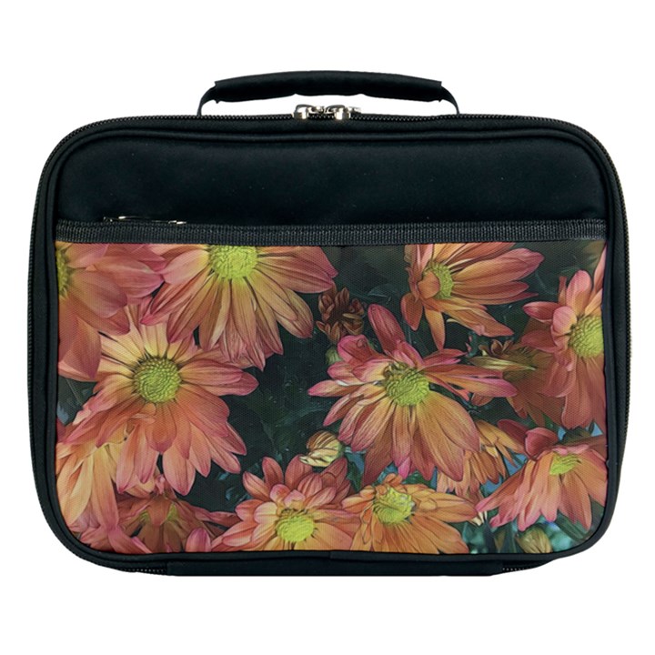 Cream and Pink Fall Flowers Lunch Bag