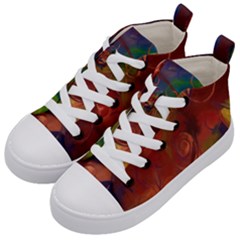 Abstract Fall Swirls Kid s Mid-top Canvas Sneakers by bloomingvinedesign