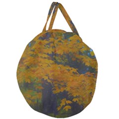 Yellow Fall Leaves And Branches Giant Round Zipper Tote by bloomingvinedesign