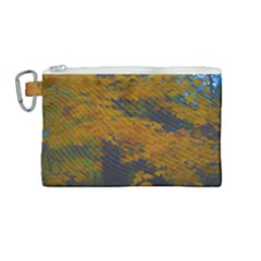 Yellow Fall Leaves And Branches Canvas Cosmetic Bag (medium) by bloomingvinedesign