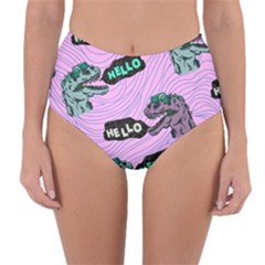 Dino Banner Reversible High-waist Bikini Bottoms
