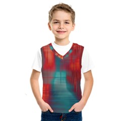 Green Red Lines Kids  Sportswear