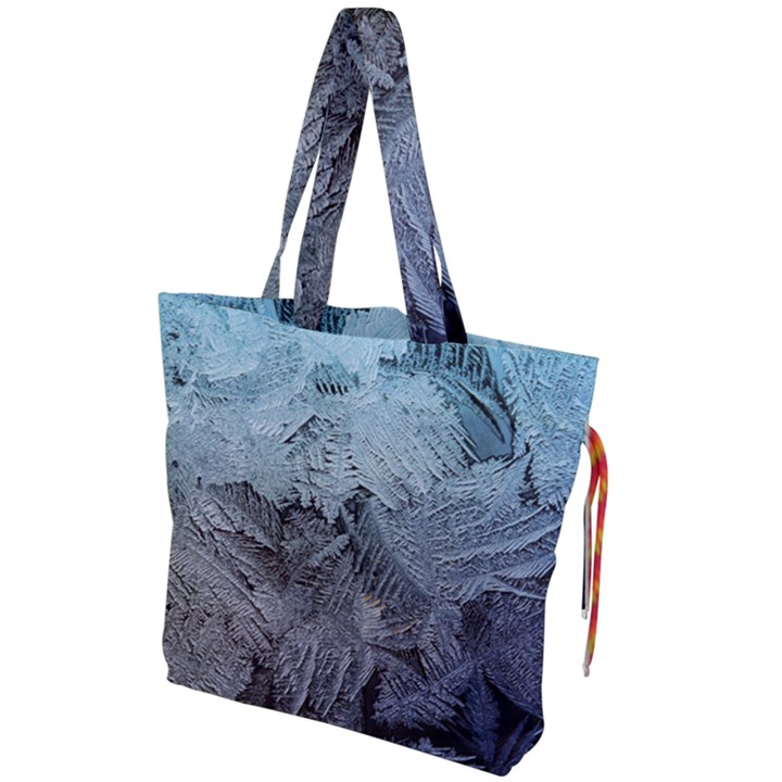 Window Frost Drawstring Tote Bag
