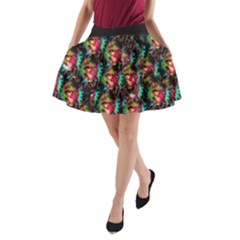 Skull A-line Pocket Skirt