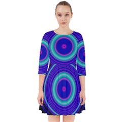 Digital Art Background Pink Blue Smock Dress by Sapixe