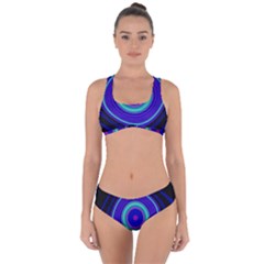 Digital Art Background Pink Blue Criss Cross Bikini Set