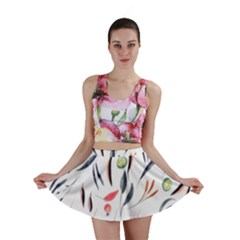 Watercolor Tablecloth Fabric Design Mini Skirt