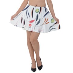 Watercolor Tablecloth Fabric Design Velvet Skater Skirt