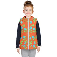 Background Texture Seamless Flowers Kid s Hooded Puffer Vest by Sapixe