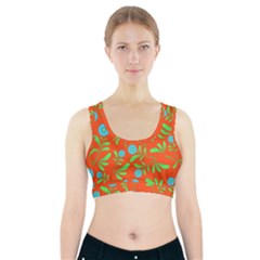 Background Texture Seamless Flowers Sports Bra With Pocket by Sapixe