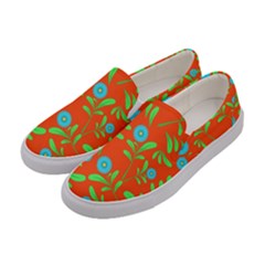 Background Texture Seamless Flowers Women s Canvas Slip Ons