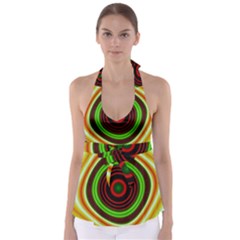 Digital Art Background Yellow Red Babydoll Tankini Top