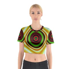 Digital Art Background Yellow Red Cotton Crop Top