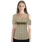 Barrel of Monkey’s Houndstooth Pattern Butterfly Sleeve Cutout Tee 