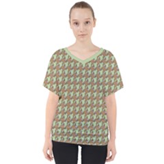 Barrel Of Monkey’s Houndstooth Pattern Tops V-neck Dolman Drape Top by emilyzragz