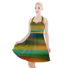 Art Blur Wallpaper Artistically Halter Party Swing Dress 