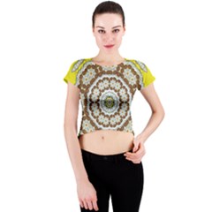 Pretty As A Flower Everywhere You Can See Crew Neck Crop Top by pepitasart