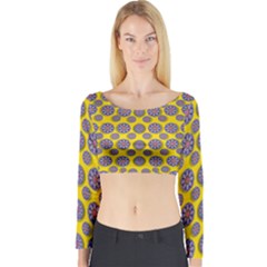 Sunshine And Floral In Mind For Decorative Delight Long Sleeve Crop Top by pepitasart