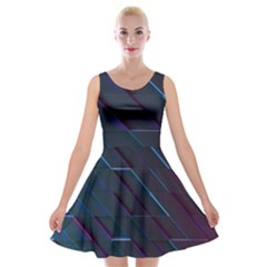 Glass Scifi Violet Ultraviolet Velvet Skater Dress