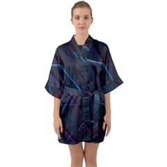 Glass Scifi Violet Ultraviolet Quarter Sleeve Kimono Robe by Sapixe