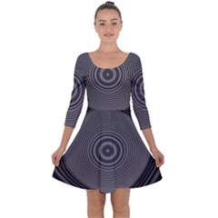 Digital Art Background Black White Quarter Sleeve Skater Dress