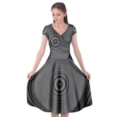Digital Art Background Black White Cap Sleeve Wrap Front Dress