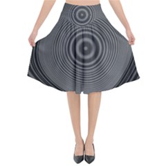 Digital Art Background Black White Flared Midi Skirt