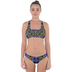 Digital Art Background Yellow Blue Cross Back Hipster Bikini Set