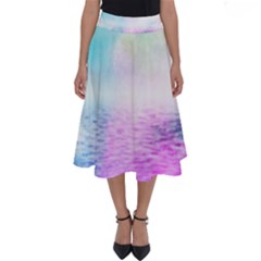 Background Art Abstract Watercolor Perfect Length Midi Skirt