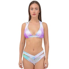 Background Art Abstract Watercolor Double Strap Halter Bikini Set