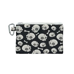 Halloween Skull Pattern Canvas Cosmetic Bag (small) by Valentinaart