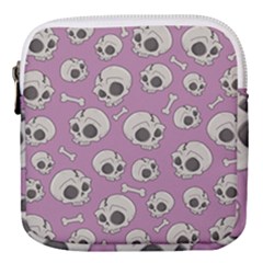 Halloween Skull Pattern Mini Square Pouch by Valentinaart