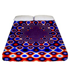 Digital Art Background Red Blue Fitted Sheet (queen Size)