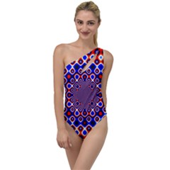 Digital Art Background Red Blue To One Side Swimsuit