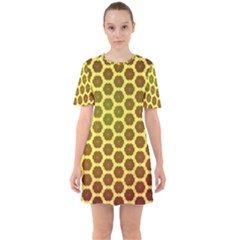 Digital Art Art Artwork Abstract Sixties Short Sleeve Mini Dress by Sapixe