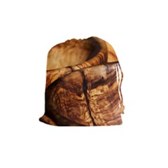 Olive Wood Wood Grain Structure Drawstring Pouch (medium)