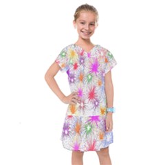 Star Dab Farbkleckse Leaf Flower Kids  Drop Waist Dress by Sapixe