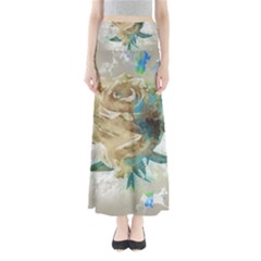 Rose Flower Petal Love Romance Full Length Maxi Skirt by Sapixe