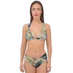 Rose Flower Petal Love Romance Double Strap Halter Bikini Set by Sapixe