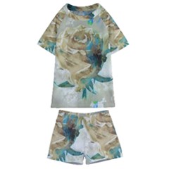 Rose Flower Petal Love Romance Kids  Swim Tee and Shorts Set