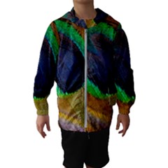 Bird Feather Background Nature Hooded Windbreaker (kids) by Sapixe
